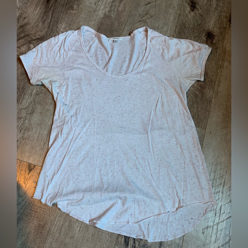 Wilfred Aritzia t shirt white confetti casual size S
